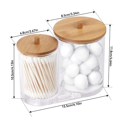 Organizer Cotton Swab Storage Box Organizador Acrylic Cotton Pad Storage Box Cosmetic Plastic Box Bathroom Bedroom