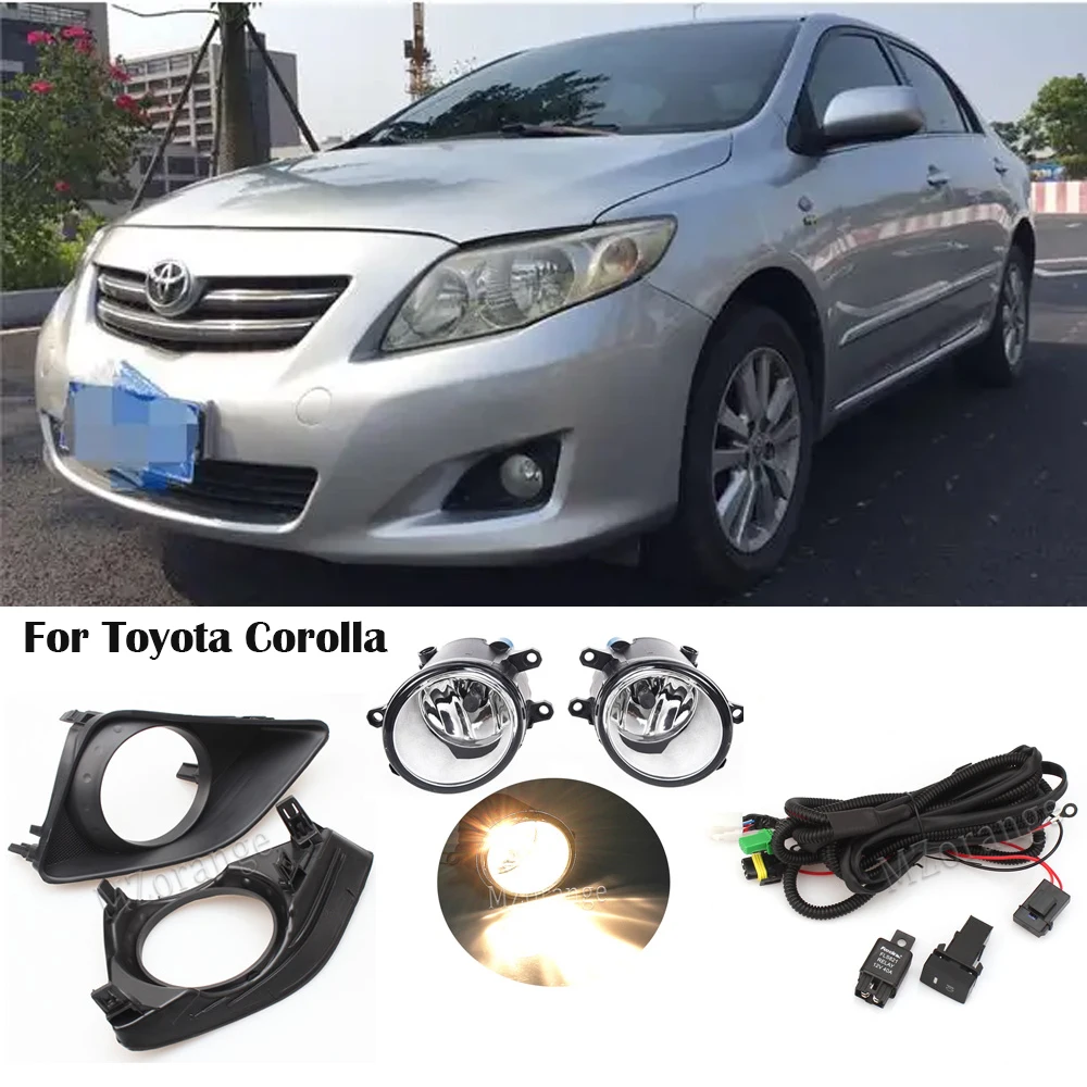 

Halogen For Toyota Corolla 2008 2009 2010 Fog Lights Headlight Lamp Switch Wiring Grille Cover Grill Car Accessories