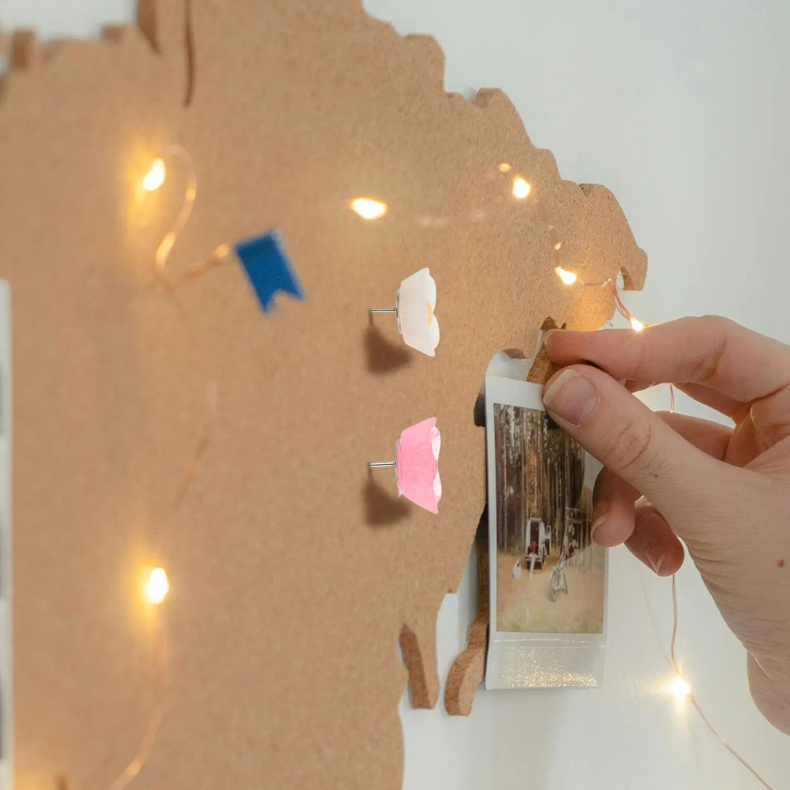 10개 꽃 모양 푸시핀, 창의적인 꽃무늬 압정, 사무실, 가정, 코르크보드용 장식, 투명 레진 귀여운 장 압정