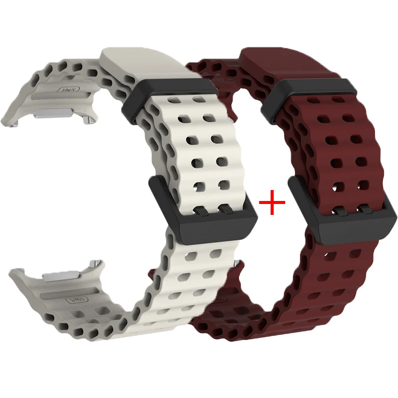 Dual Pack Sports Silicone Marine Band Strap - Premium Accessories