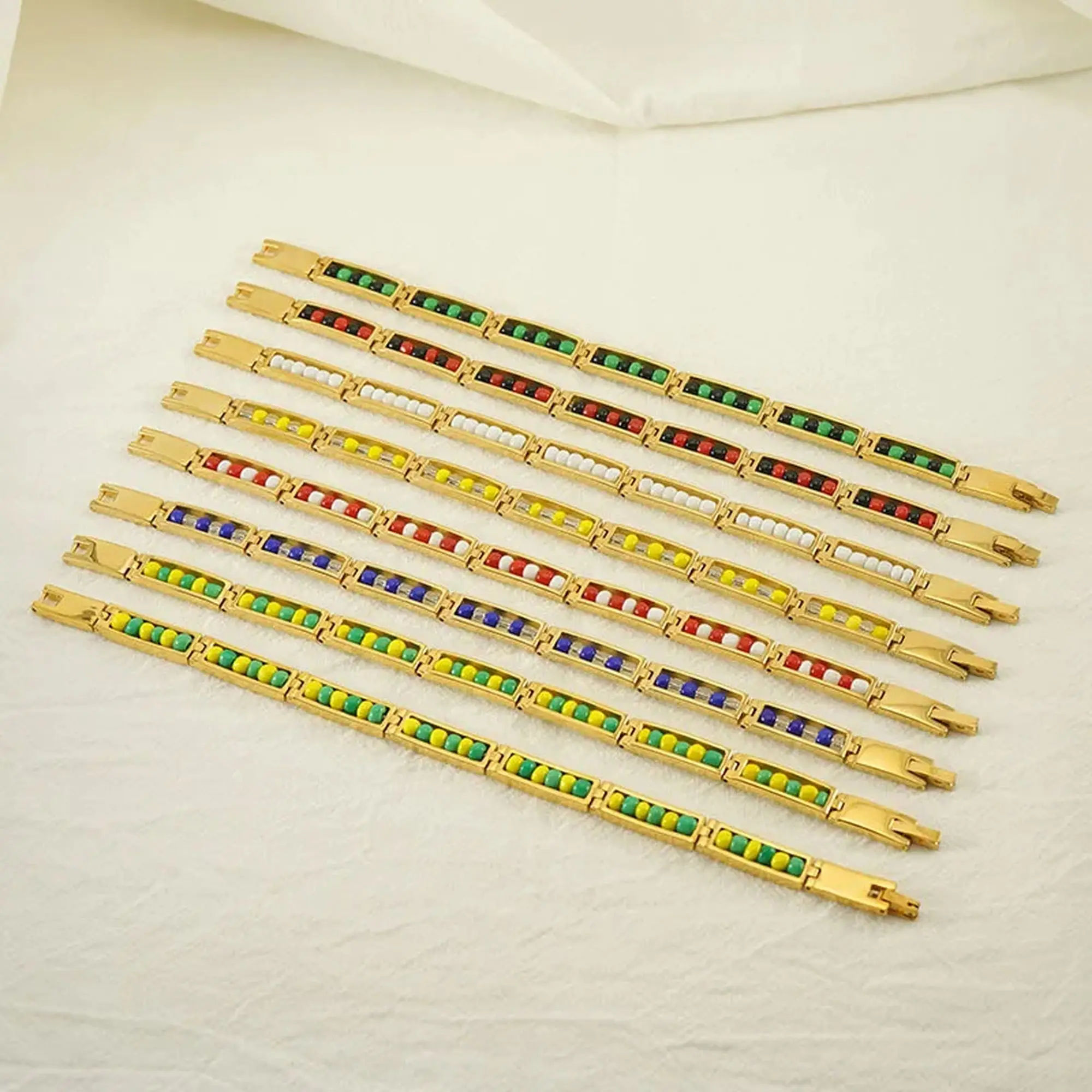 stainless Fashion design, steel unisex, beads, bracelet, mixed multi-color quality niche high mixed jewelry, 3