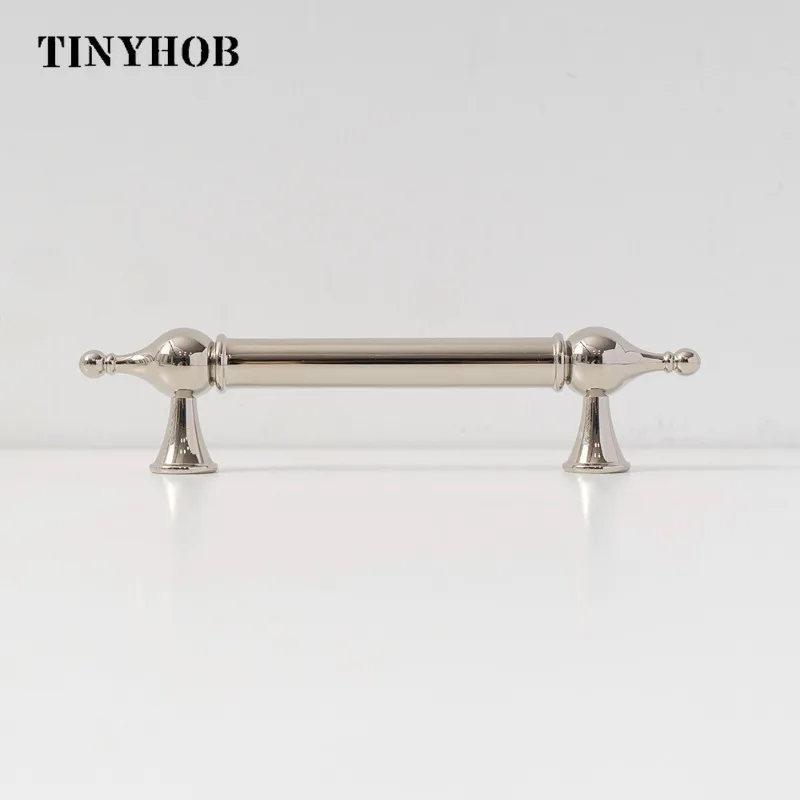 Tinyhob Modern Bright Nickel เฟอร์นิเจอร์จับตู้เสื้อผ้าตู้ Dresser ตู้ลิ้นชักดึงลูกบิด/มือจับสําหรับเฟอร์นิเจอร์ 1