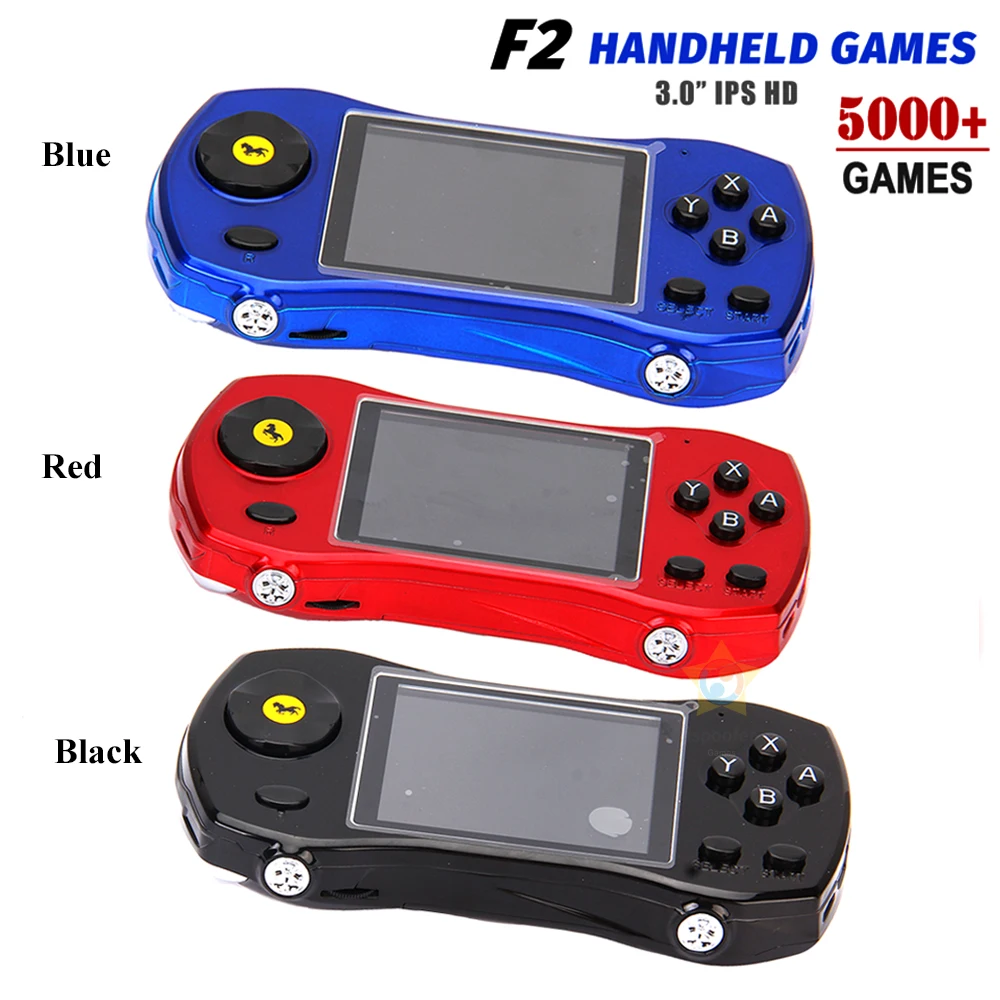 F2 Family Pocket 3inch Ips Handheld Video Game Console 5000+ Retro