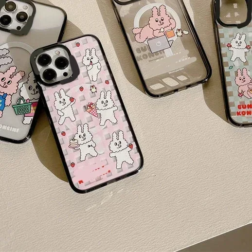 MagSafe Acrylic Cartoon Rabbit Phone Case Cover for IPhone 11 12 13 14 15 Pro Max Case for IPhone 15 Pro Max