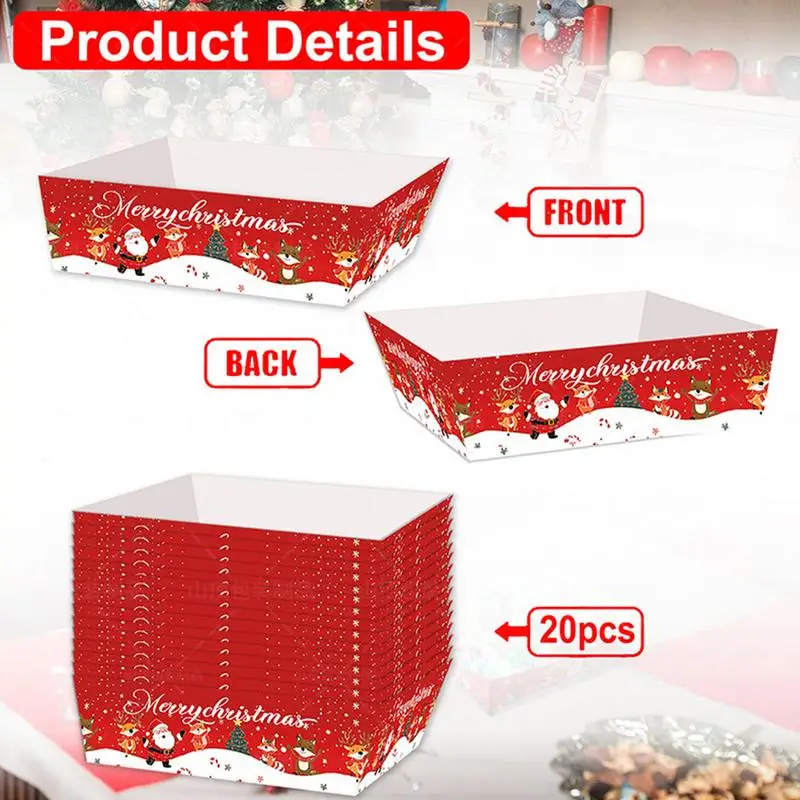 Christmas Paper Food Boats Christmas Snack Food Serving Boats Plates Paper Serving Tray Trays For Snacks