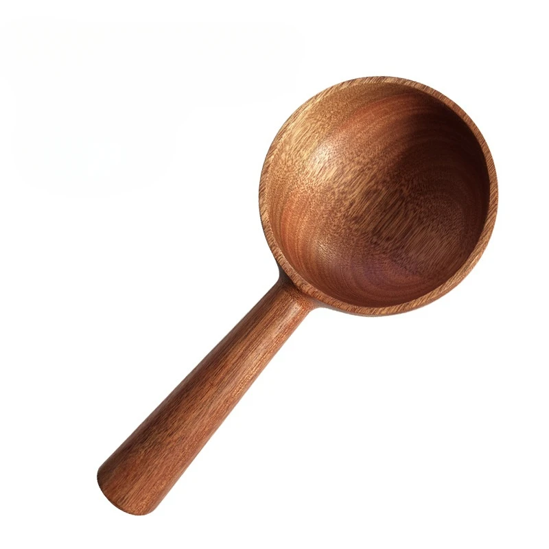 Spoon Solid Color Tableware Wooden Spoon Water Ladle Soup Snail Powder Long Handle Rice Scooping