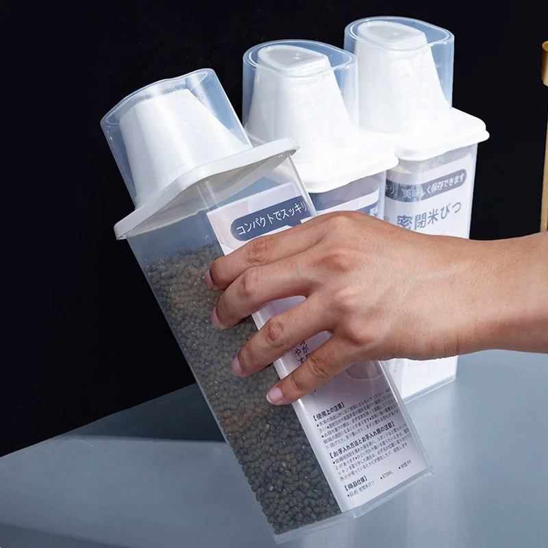 Japanese Style Food Container Sealed Insect Proof and Moisture-proof Grains Tank Storage Kitchen Sorting Rice Storage Box Jar