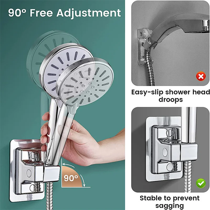 

Self-adhesive Shower Head Holder Adjustable Punch Free Wall Mounted Bathroom Bidet Shower Head Stand Bracket Bathroom Accessorie