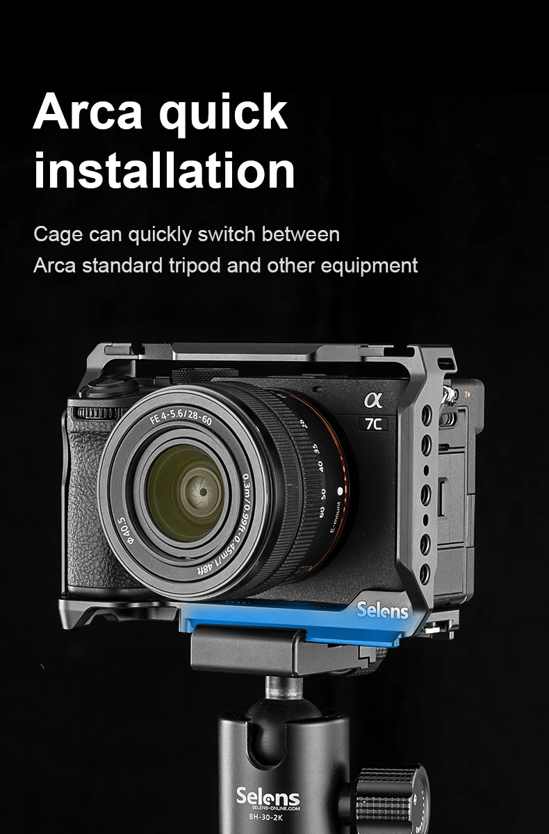 DSLR Camera Cage with Multiple Expansion Holes for SONY A7CII/A7CR Photography P