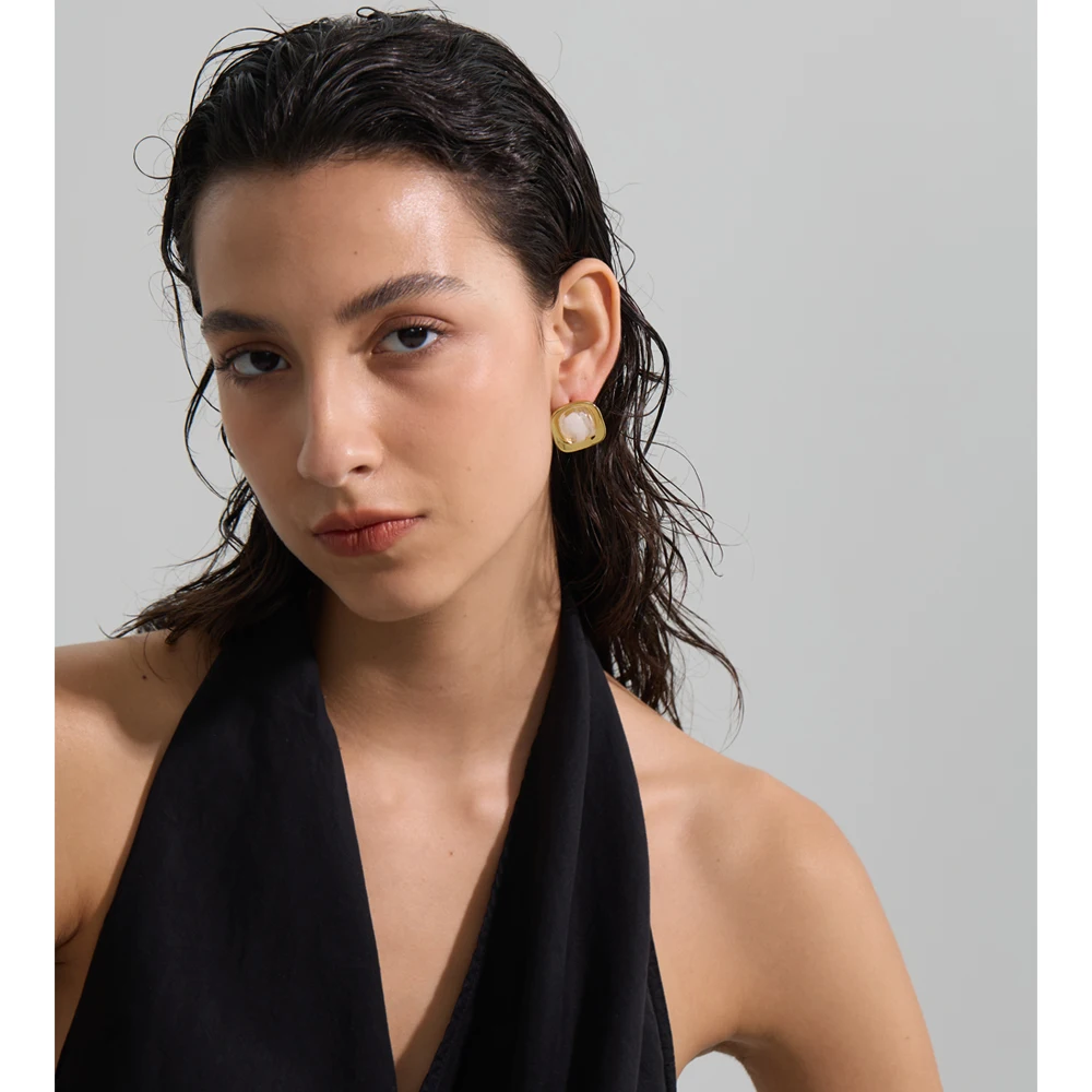 Yhpup Earrings Square Stud