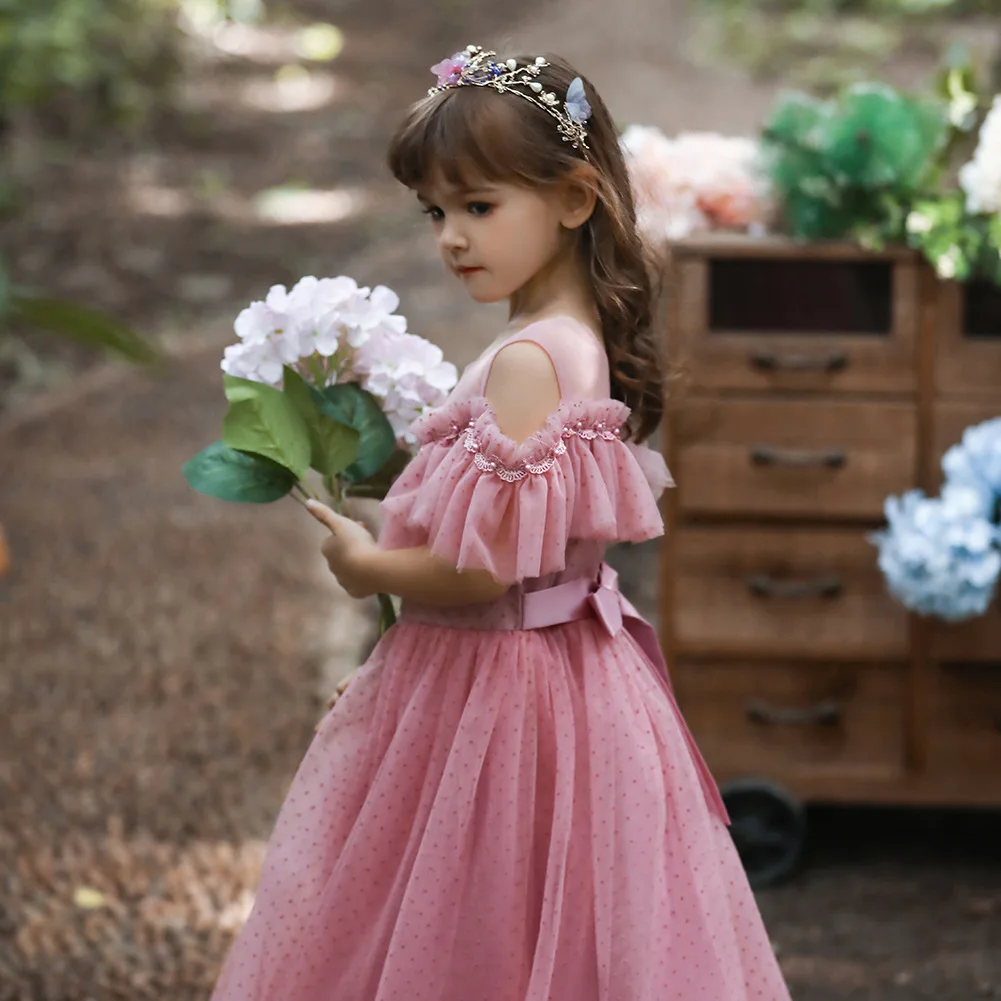Enfants Filles Robes Robes longues Dorissa Robes longues Size 4 Flower girl Dress Dorissa Pink Bridesmaid 