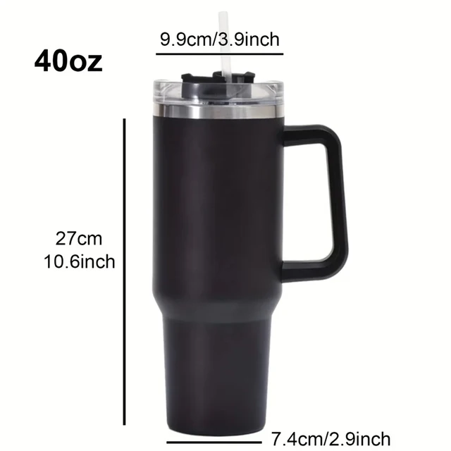 1200ML 304 bouteille d'eau isolée en acier inoxydable café chaud tasse de voiture tasse chaude et froide bouteille Thermos avec poignée paille sport Av 6