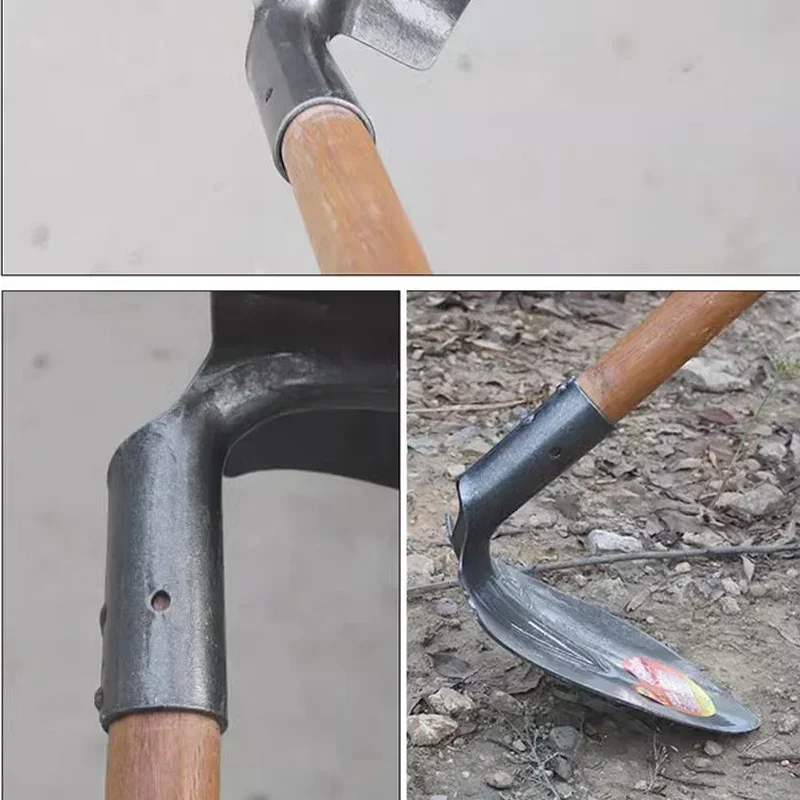 Household Thickened All Steel Hoe Soil Digging Vegetable Planting Large Hoe Weeding Outdoor Tools All Steel Hoe 4