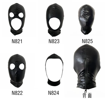Maschera per il viso da uomo per donna panno abbronzante bocca aperta e copertura per la testa incollata per gli occhi coppie maschera per adulti cappuccio per Costume da gioco di ruolo