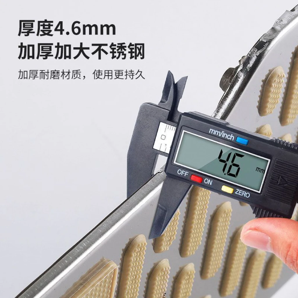 자동차 스테인레스 스틸 내마모성 트레들 메인 드라이버 발 매트, 미끄럼 방지 금속 수리 브레이크 가스켓 발 매트, 내마모성