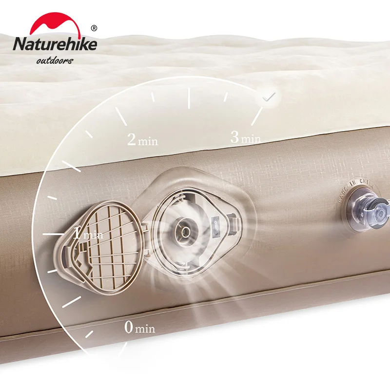 Inflatable Mattress Camping Mattress Naturehike Air Mattress Built In Pump PVC 25cm Thickened Inflatable Sleeping Mat Load Bearing 450KG Home Outdoor Camping Hiking