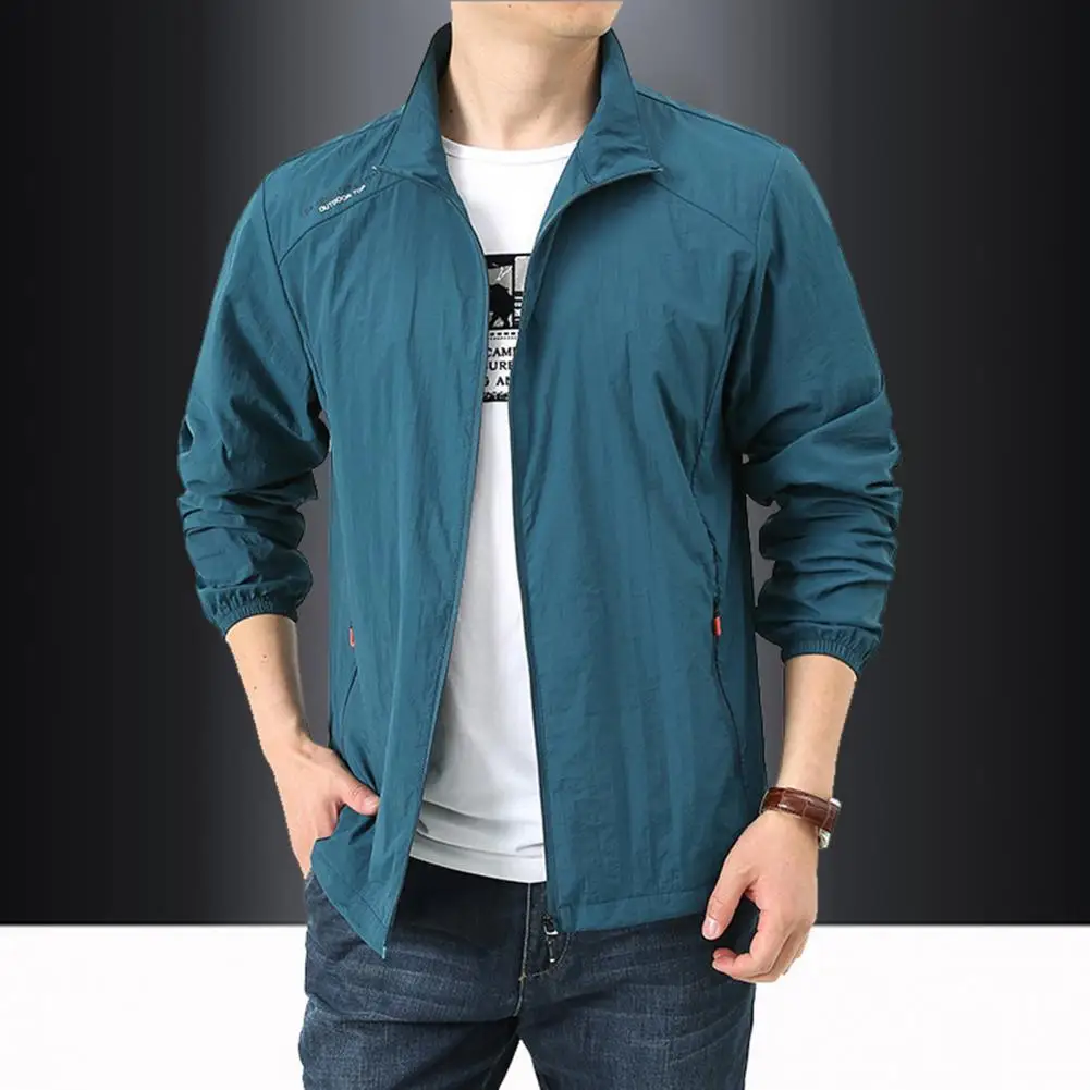 Lapel Coat Men's Outdoor Sun Jacket for Cycling Hiking Fishing Quick Dry Skin Coat for Sports Camping Active