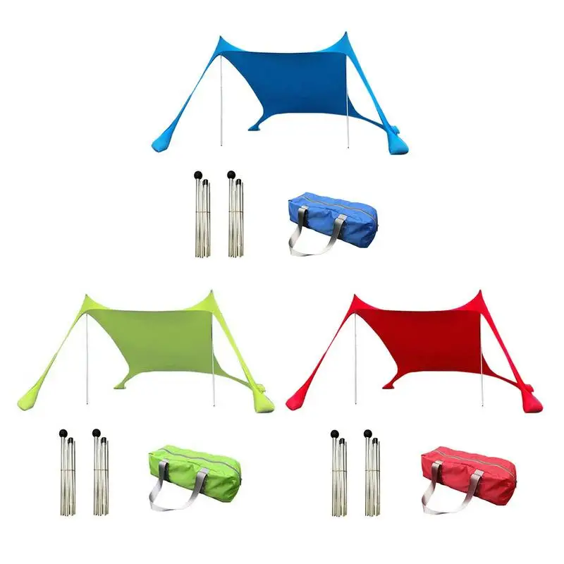 

Beach Canopy UV Resistant Patio Shade Sun Shade Shelter Tent Stability Poles Beach Sunshade For Garden Camp Carport Beach