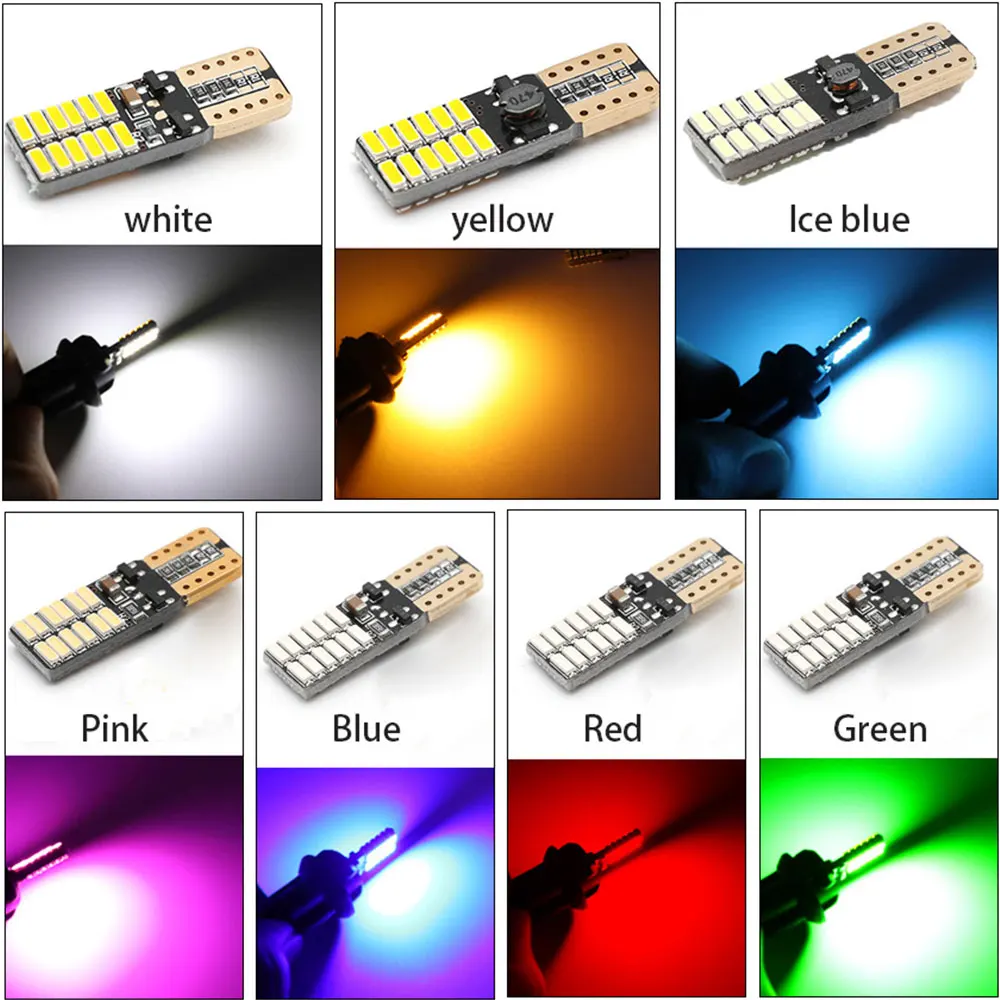 Auto LED Decoding T10 4014 24SMD Interior Dome Lamp Map Door License Plate Lights Indication Light Car Accessories