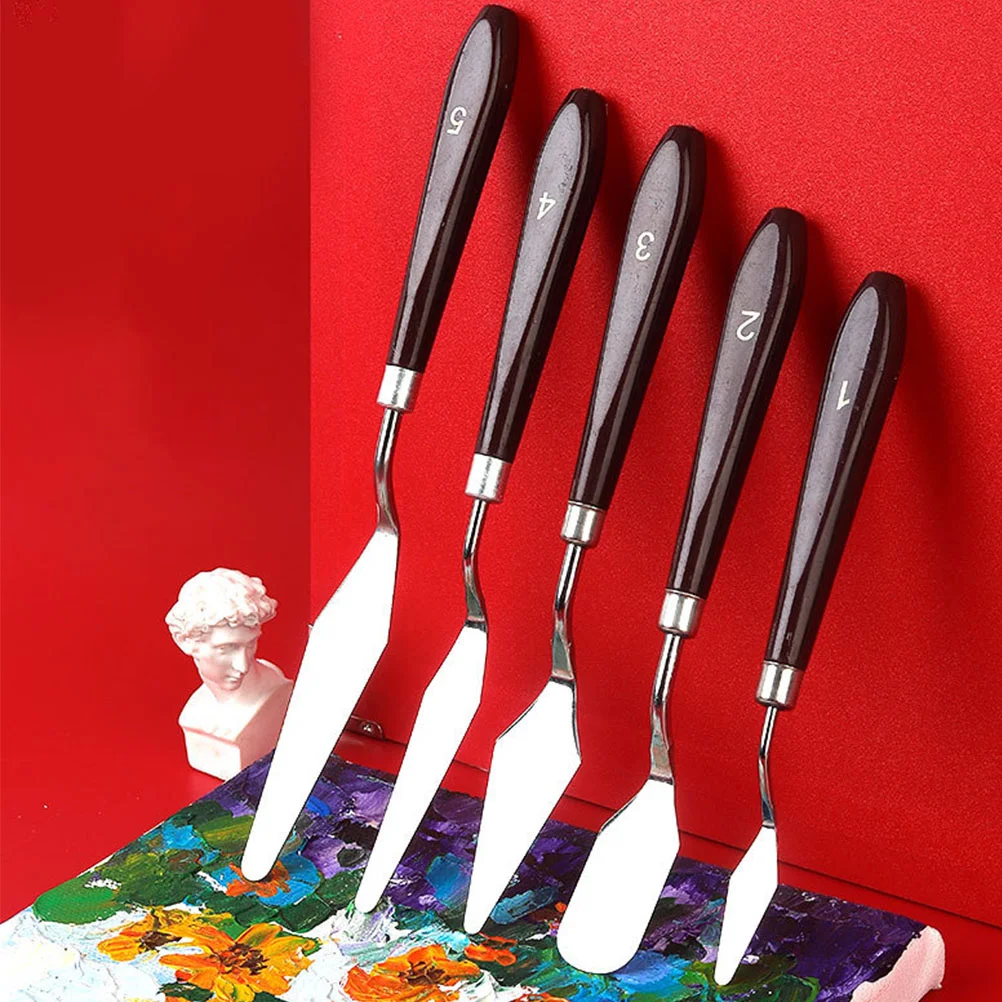 

5 шт. лопаты для масляной живописи с пластиковой ручкой, лопатка, аксессуары для 3D-принтера