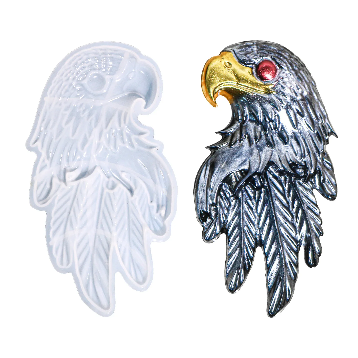 

Eagle Wall Hanging Epoxy Resin Mold DIY Wall Decoration Hanging Desktop Ornaments Half Three-dimensional Eagle Silicone Mold