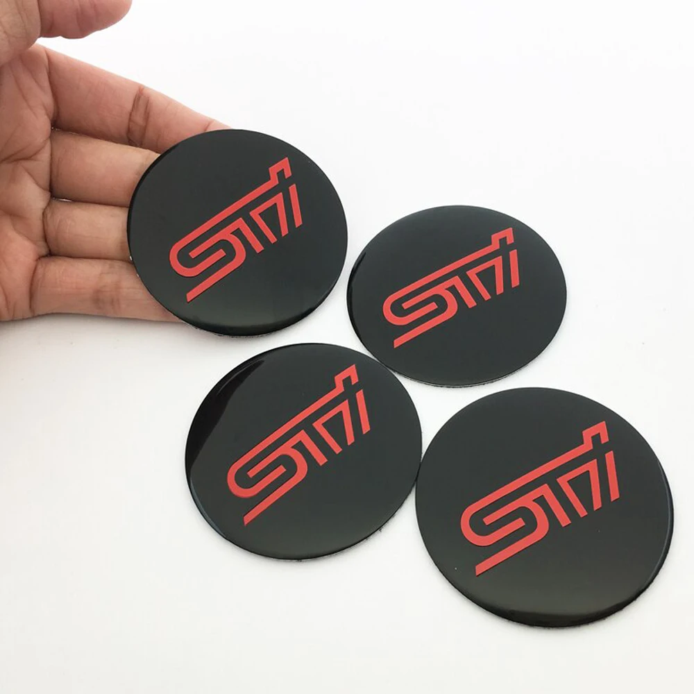 4Pcs Sti Logo Adesivi Per Auto Auto Wheel Center Hub Cap Emblema Badge Per Subaru Legacy Outback Forester Impreza Wrx Brz 56Mm