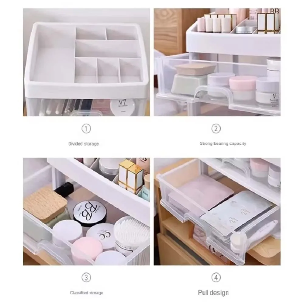 Cosmetic Storage Box Large Capacity Transparent Drawer Jewelry Makeup Storage Box Multi-layer Multi-functional Desktop Organizer | Sale Bangladesh Cosmetic Storage Box Large Capacity Transparent Drawer Jewelry Makeup Storage Box Multi-layer Multi-functional Desktop Organizer Sale Bangladesh