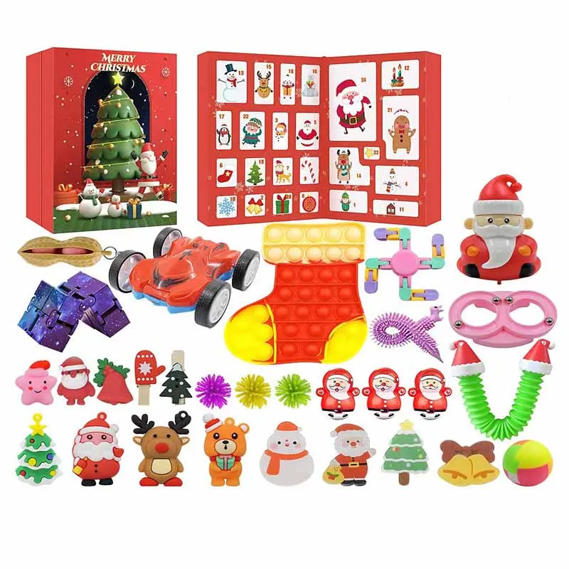 thumbnail image 1 of Calendario de Adviento 24 piezas/juego Calendario de Adviento Juguetes antiestrés Papá Noel DIY Colgante para árbol de Navidad Calendario de cuenta regresiva de Navidad 2023 Juguetes para niños, 1 of 5
