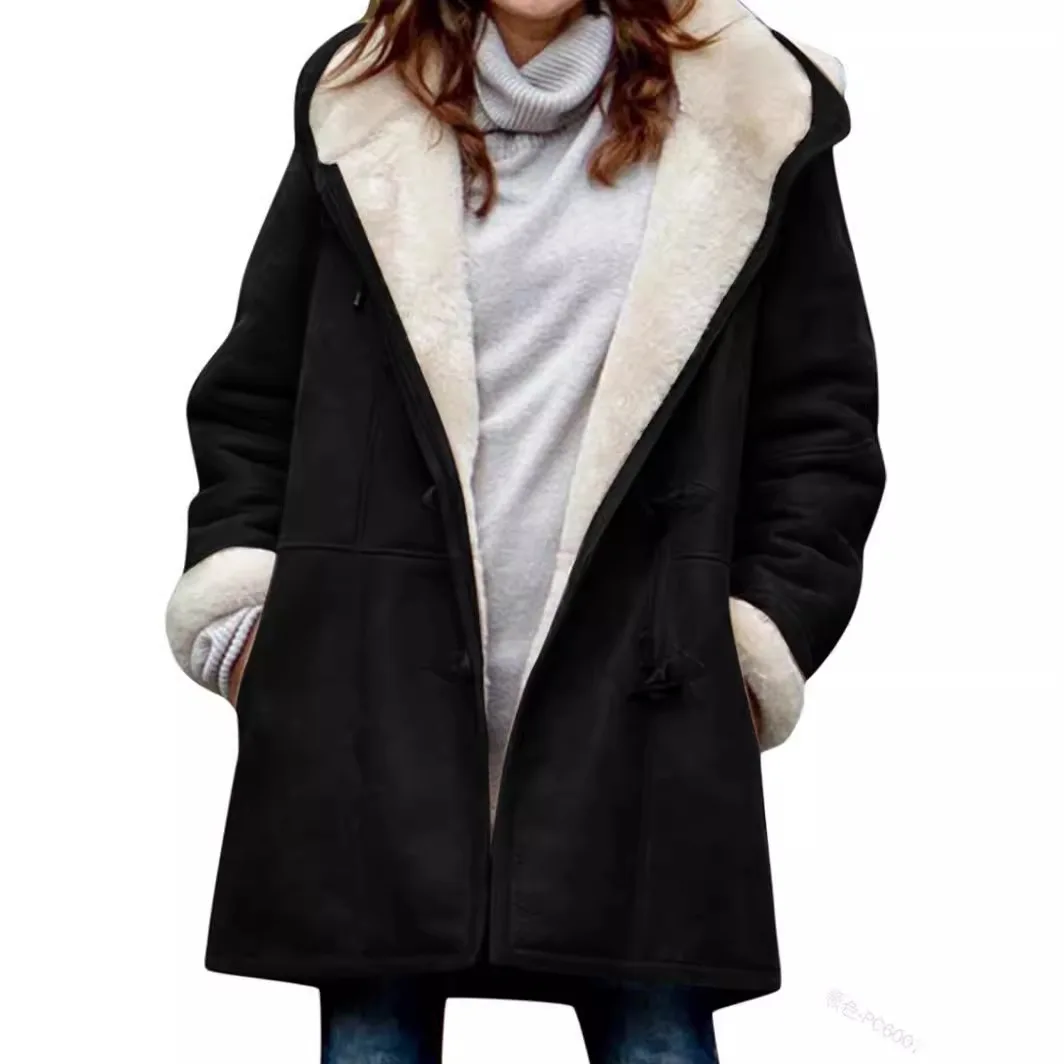Soft Hooded Fleece Women Jacket Winter Outerwear