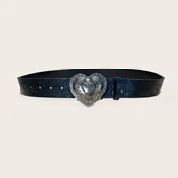 Retro love buckle PU Leather belt For Women fashion leisure suitable for daily commuting Western Cowboy Punk Jeans Waistband - Image 3