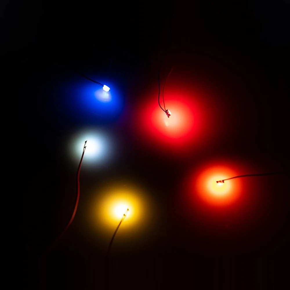 0402 0603 0805 1206 LED SMD 램프, 유선 마이크로 리츠 사전 납땜 칩, DIY 철도 모델 장면 장난감 조명, 30cm, 3V, 50 개/로트