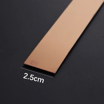 5/10 เมตรสติ๊กเกอร์ติดผนังสแตนเลสสตีลแบน Self Adhesive ห้องนั่งเล่นตกแต่งกระจกสําหรับ Home Wall EDGE Strip 9