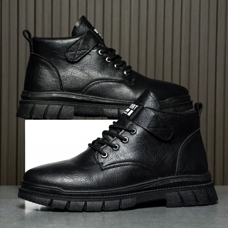 

Boots Men's Autumn 2023 New British Style All-Matching High-Top Work Shoes High-Grade Leather Shoes Casual Martin Boots Men's