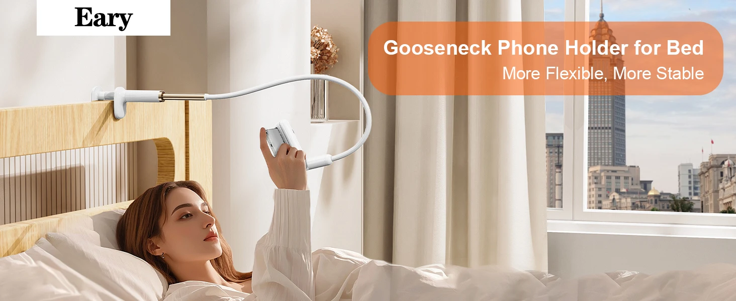 Flexible Gooseneck Phone Holder For Bed And Desk Clamp Mount_voghion.com