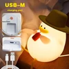 Cute Duck Silicone Lamp Pat Table Lamp Bedroom Bedside Decorative Sleep Soft Light RGB 7 Color Decompression Toy Baby Light 3