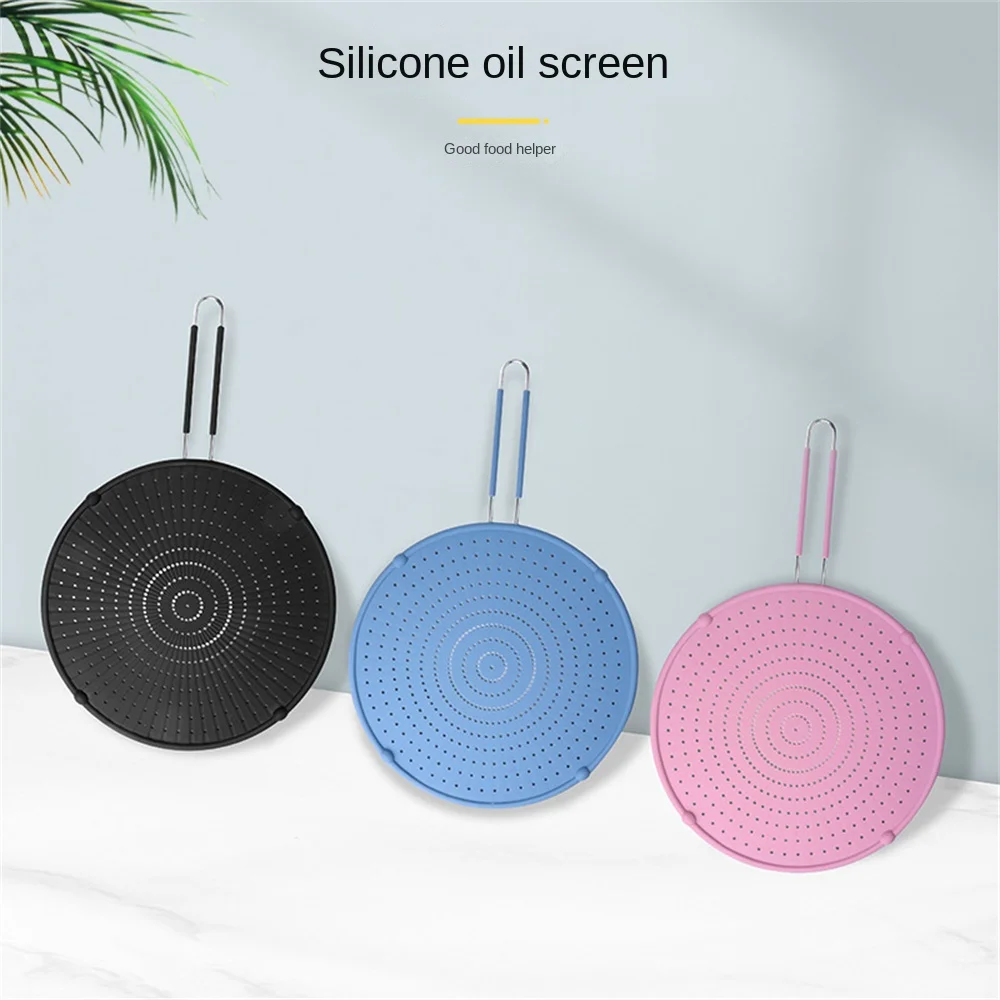 Silicone Splatter Guard Nonstick Oil Grease Pan Lid Oil-Proof Splash Cover Frying Protection Mat Non-Slip Handle Pot Walfos