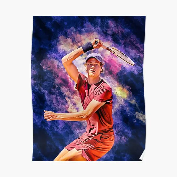 Jannik Sinner Gioca Forhand Digital Ar Poster Home Vintage Wall Picture Room Murale Modern Funny Decor Print No Frame