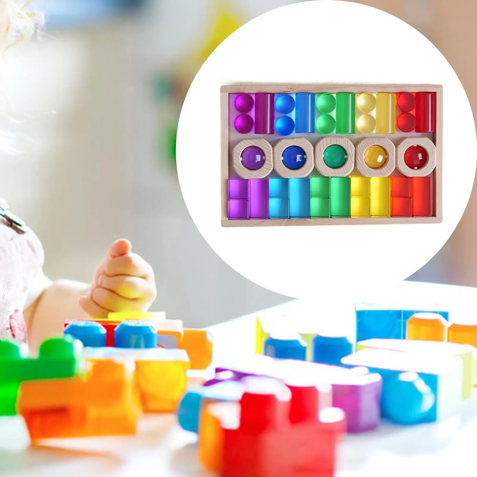 Rainbow Building Cubes Hand Eye Coordination Fine Motor Skills Educational Toys Stacking Toy for Kids Children Birthday Gift