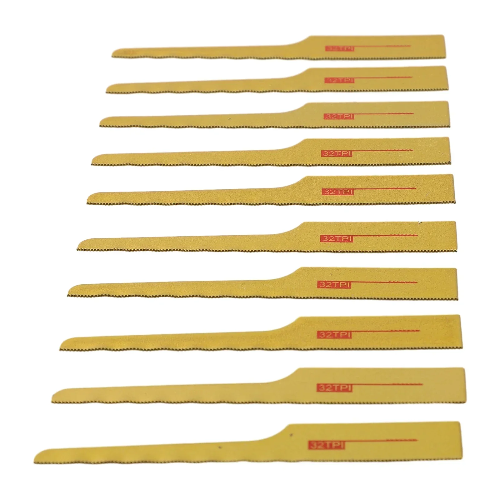 32-tooth Pneumatic Saw Blades Air Tool Gold 10Pcs For Wood Fiberglass Plastic Sheet Metals Cutting Reciprocating Saw Blades