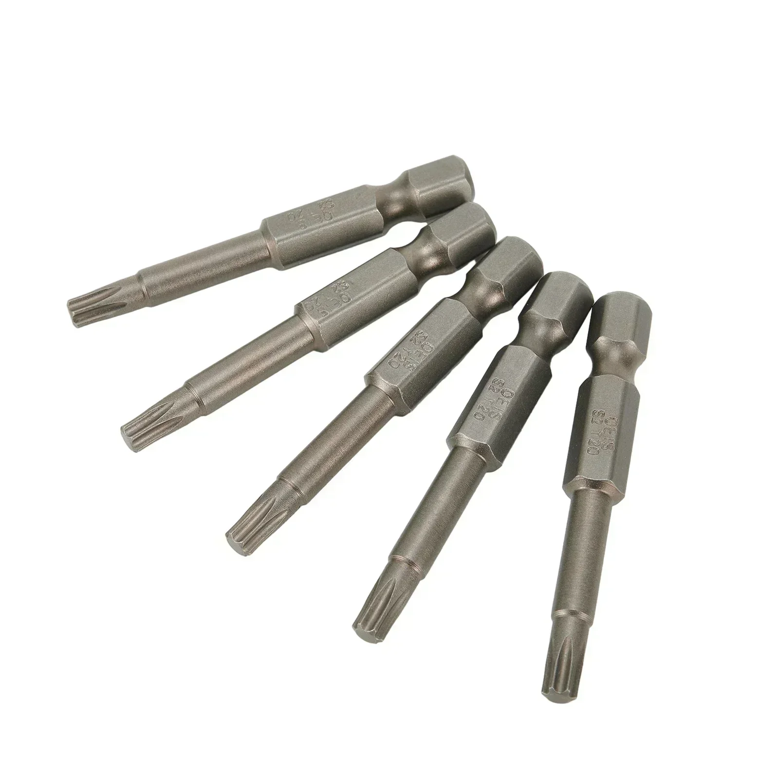 5pcs T20 50mm 긴 스크루 드라이버 비트 자기 Torx 스크루 드라이버 1/4 인치 육각 섕크 헤드 스크류 드라이버 스크루 드라이버 비트 핸드 툴