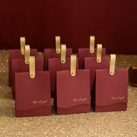 10pcs Creative Leather Portable Gift Box High-end Portable Wedding Candy Paper Box Party Packaging Supplies Paper Box 5