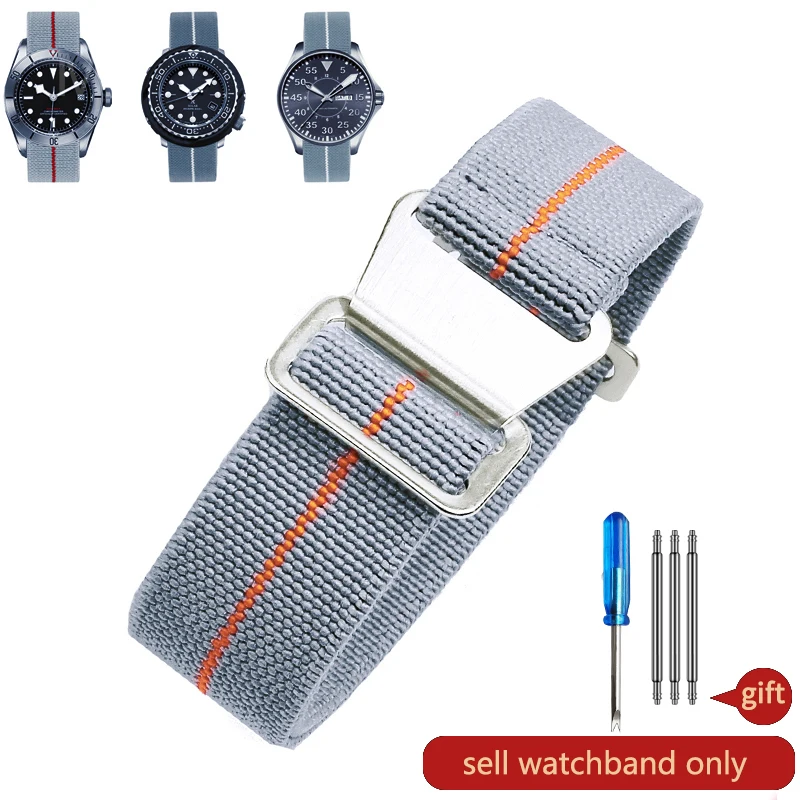 Durable Elastic Nylon Watch Strap - French Parachute Style