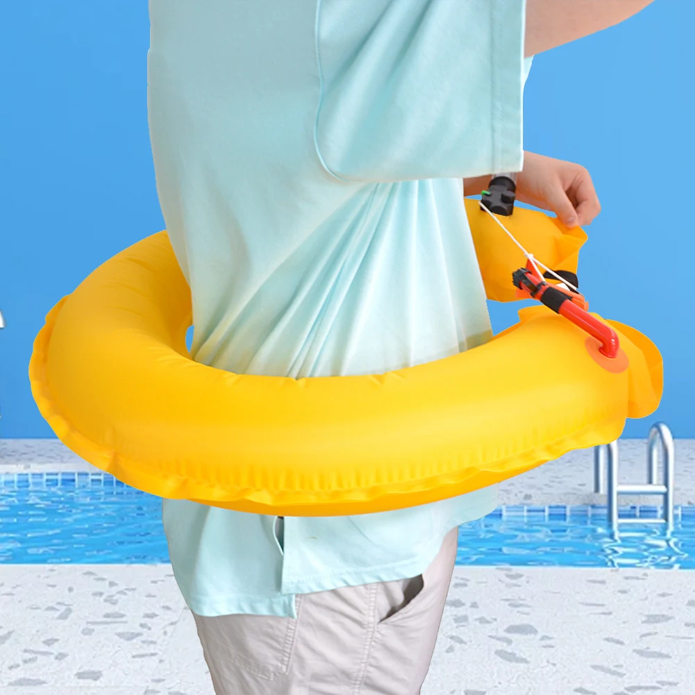 Adult Automatic Inflatable Fishing Life Jacket Belt Large Buoyancy Adult Portable Car Emergency Life Buoy Bag w/Reflective Strip
