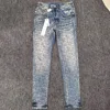 men vintage random crack prints distressed skinny jeans 1