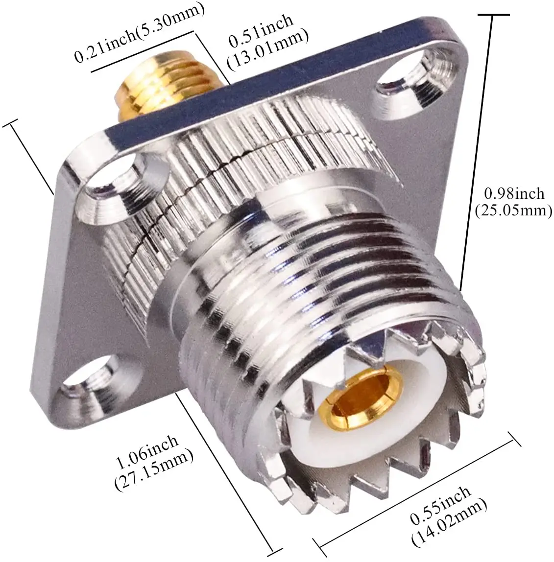 so239 pl259 4 buraco flange adaptador de conector coaxial rf 03