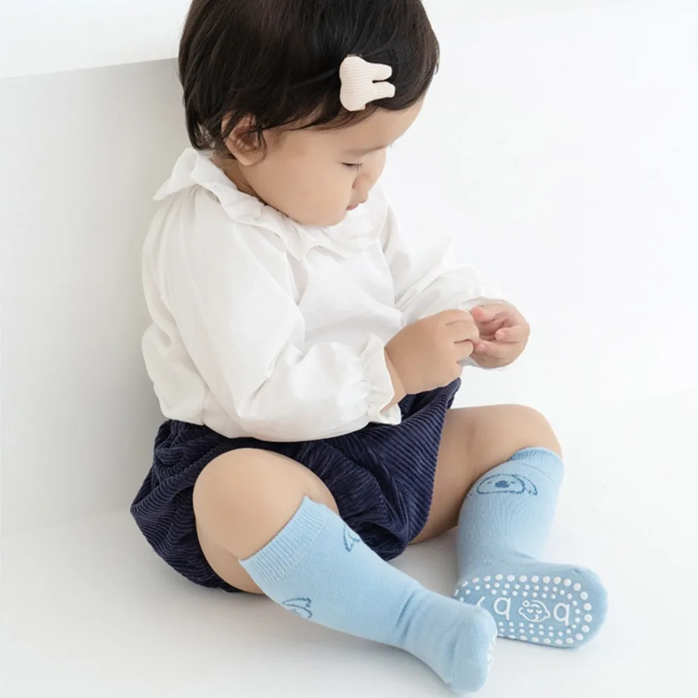 5 Pairs Casual Cute Knit Floor Socks Anti-slip Soft Comfortable Breathable Cotton Socks For Toddler Walking Baby Boys And Girls