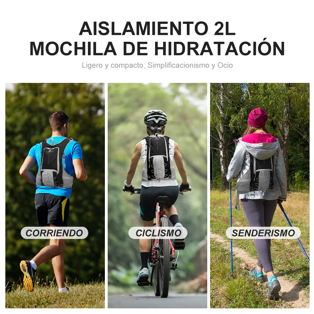 INOXTO-mochila de hidratación ligera para hombre y mujer, morral