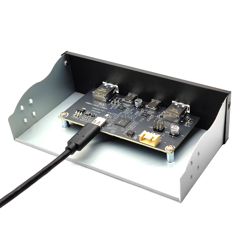 Painel Frontal para pc Usb 3.1 tipo c Portas Usb 3.2 Gen2 Adaptador Hub 10gbps Power Jumper para Cd-rom Bandeja de Unidade Óptica 525 - Imagem 2
