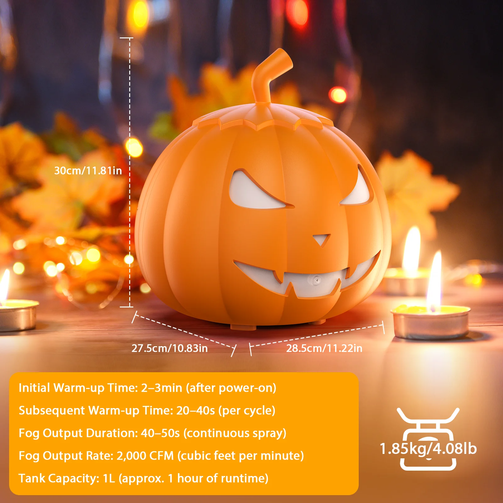 U’King RGB Pumpkin Fog Machine 6