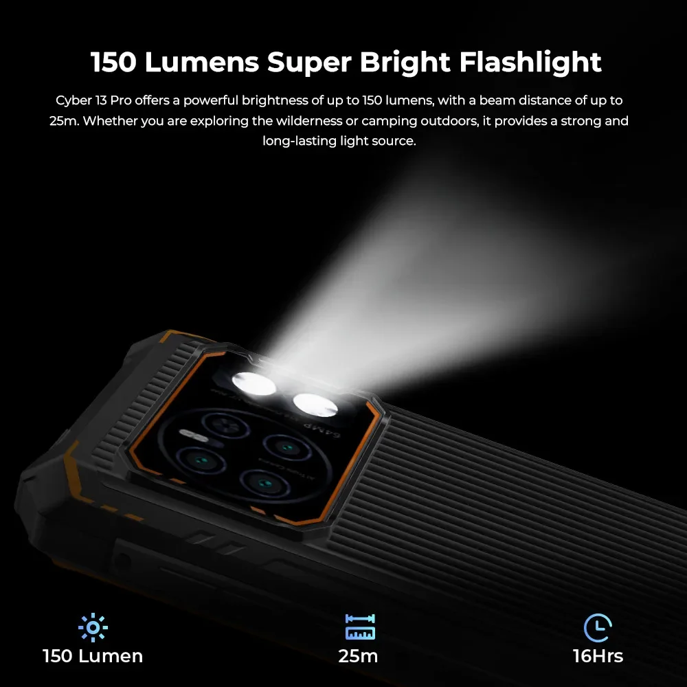 HOTWAV Cyber 13 Pro Rugged Smartphones Octa Core 12GB+256GB 6.6Inch Screen Android 13 Mobile Phone 10800mAh 20W Fast Charge NFC